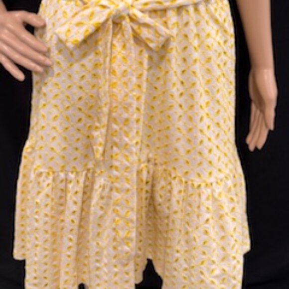 Gibson Latimer Cotton Midi Dress – Size M Yellow/White Embroidery Dress - Picture 5 of 9